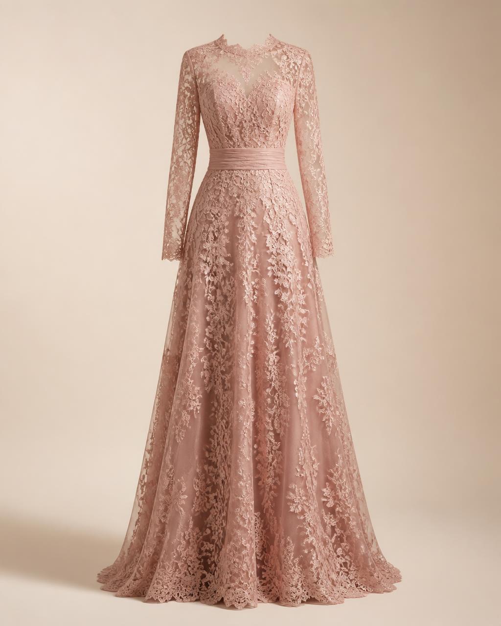Yasmin Blush Gown in Rose Poudré