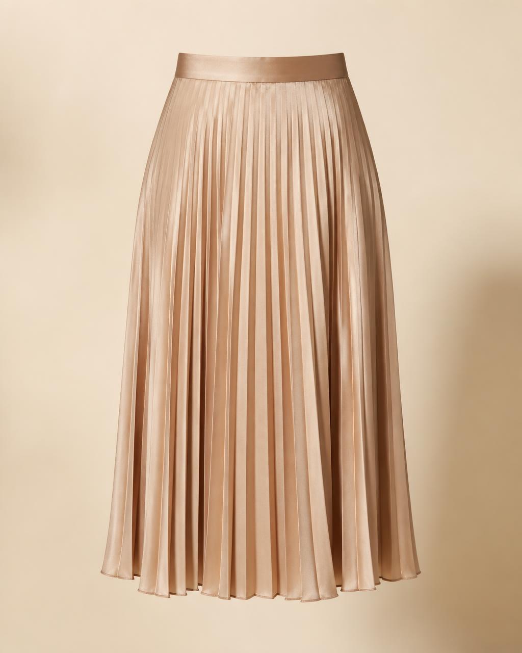 Zaina Pleated Skirt in Sand